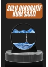 Dekoratif Sulu Kum Saati Ofis Masa Üstü Ev Yuvarlak Kum Saati