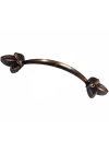 Dekoratif Zamak Yaprak Kulp - 96mm, Eskitme, 100 Adet