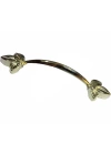 Dekoratif Zamak Yaprak Kulp - 96mm, Sarı, 1 Adet