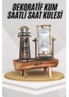 Deniz Feneri Kum Saati Ahşap Görünümlü Vintage Tarz Biblo