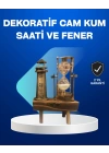 Deniz Feneri Tasarımlı Ahşap Kum Saati – Retro Masa Aksesuarı
