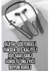 Dijital Göstergeli Kulak İçi Kablosuz Bluetooth Kulaklık Boyun Bantlı