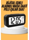 Dijital Masa Saati Takvim Çalar Saat Alarmlı Işıklı Led Ekran Pilli