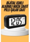 Dijital Masa Saati Takvim Çalar Saat Alarmlı Işıklı Led Ekran Pilli