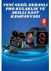 Ekranlı Yeni Nesil Pro Kulaklık ve Akıllı Saat Kampanyası Kulak İçi Mikrofonlu