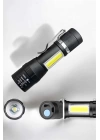 El Feneri Led USB Şarjlı Zoom Mini Led Işık Acil Durum Feneri