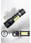 El Feneri Led USB Şarjlı Zoom Mini Led Işık Acil Durum Feneri