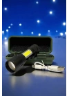 El Feneri Led USB Şarjlı Zoom Mini Led Işık Acil Durum Feneri