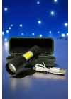 El Feneri Led USB Şarjlı Zoom Mini Led Işık Acil Durum Feneri