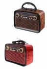 Eskitme Nostalji Tasarımlı Bluetoothlu Nostalji Radyo Ahşap Nostaljik Görünümlü