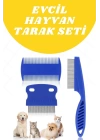 Evcil Hayvan Tarak Seti 4lü Bit Tarağı Ked Köpek Tüyüne Uygun