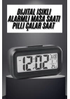 Gece Dijital Masa Saati Dijital Alarmlı Led Ekran Pilli Çalar Saat