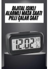 Gece Dijital Masa Saati Dijital Alarmlı Led Ekran Pilli Çalar Saat