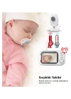 Gece Görüşlü Bebek Odası Kamera Sıcaklık Uyarısı Izleme Ekranı