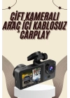 Gece Görüşlü DVR 3 Lensli Araç İçi Sürüş Kamerası Video Kaydedici