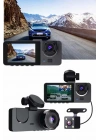 Gece Görüşlü DVR 3 Lensli Araç İçi Sürüş Kamerası Video Kaydedici
