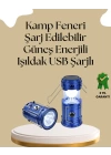 Güneş Enerjili Katlanabilir Kamp Feneri – USB Şarjlı, Hafif ve Çok Fonksiyonlu