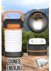 Güneş Enerjili Led Lamba Kamp Lambası Katlanabilir Lamba USB Şarjlı