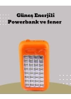 Güneş Paneli Destekli Powerbank ve LED Işıldak – 10000 mAh, Çift USB, Outdoor Kullanım İçin