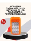Güneş Paneli ile Şarj Olan 32 LED’li Powerbank Cihazı