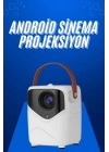 HD Ayaklı Portatif Projeksiyon Cihazı Android İşlemcili Sinema Projektörü