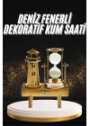 Hediyelik Eşya Retro Deniz Fenerli Kum Saati Ahşap Görünümlü Dekoratif Eşya