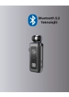İçi Sarılabilen Kablo ve Yaka Klipsli Bluetooth Kulaklık