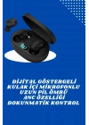 İkili Bluetooth Kulaklık Dijital Göstergeli Uzun Pil Ömrü Yüksek Ses Kaliteli