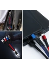 Işıklı Anahtarlık Model 3 in 1 USB Çıkışlı MİKRO,TYPE-C ve İphone Uyumlu Şarj Kablosu