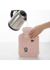 Işıklı Ayıcıklı Figürlü Pembe Peluş Sıcak Su Torbası 1 Lt – Yumuşak Kılıf, Uzun Süre Sıcak Tutan Termal Su Torbası