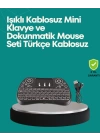 Işıklı Kablosuz Mini Klavye – 2.4 GHz, Dokunmatik Mouse Özellikli