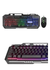 Işıklı Oyuncu Q Klavye Mouse Seti Siyah Gaming Oyuncu Klavye