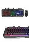 Işıklı Oyuncu Q Klavye Mouse Seti Siyah Gaming Oyuncu Klavye