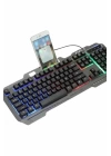 Işıklı Oyuncu Q Klavye Mouse Seti Siyah Gaming Oyuncu Klavye