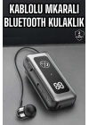 Kablolu Bluetooth Kulaklık Kulak İçi Stereo Mikrofonlu Dijital Göstergeli