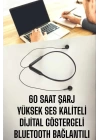 Kablolu Boyun Askılı Dijital Göstergeli Bluetooth Kulaklığı 60 Saat