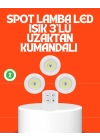 Kablosuz 3 Lü Spot Led Lamba Seti Uzaktan Kumandalı Enerji Tasarruflu Aydınlatma
