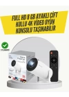 Kablosuz 4K Projeksiyon – Wi‑Fi 6 & Bluetooth 5.0 ile Oyun ve Uygulama Merkezli