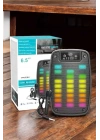 Kablosuz Bluetooth Hoparlör Taşınabilir 6.5 inç LED Işık Kareoke