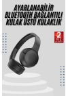 Kablosuz Bluetooth Kulaklık Kulak Üstü Ayarlanabilir Uzun Ömürlü