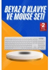 Kablosuz Klavye Mouse Seti Beyaz Q Klavye Tüm Cihazlara Uyumlu