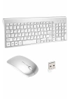 Kablosuz Klavye Mouse Seti Beyaz Q Klavye Tüm Cihazlara Uyumlu