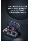 Kadınlar İçin 3 Kordonlu Akıllı Saat ve Dijital Göstergeli Powerbankli Bluetooth Kulaklık Dokunmatik Kontrol