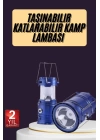 Kamp Feneri Şarj Edilebilir Güneş Enerjili Işıldak USB Şarjlı