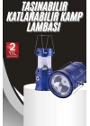 Kamp Lambası Solar Şarjlı Kızaklı Kamp Feneri Led Lamba Işıldak