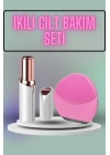 KAŞ BIYIK VE YÜZ EPİLASYON ALETİ VE TİTREŞİMLİ YÜZ TEMİZLEME MASAJ ALETİ İKİLİ SET