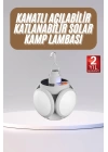 Katlanabilir Askılı Kamp Lambası 5 Kanatlı Pratik Güneş Enerjili