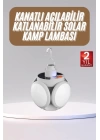 Katlanabilir Askılı Kamp Lambası 5 Kanatlı Pratik Güneş Enerjili