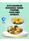 katlanabilir Paslanmaz Buharda Sebze Pişirme Sepeti
