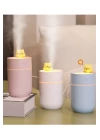 Kedi Karikatürlü Masaüstü Işıklı Hava Nemlendirici Usb Destekli Pembe